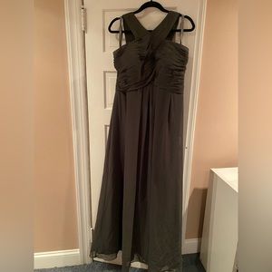 Charcoal Bill Levkoff bridesmaids dress